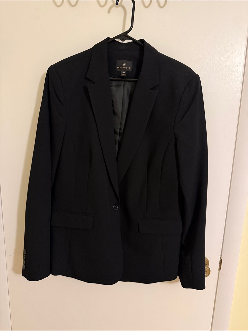 Worthington Black Single-Button Women's Blazer 18Tall
